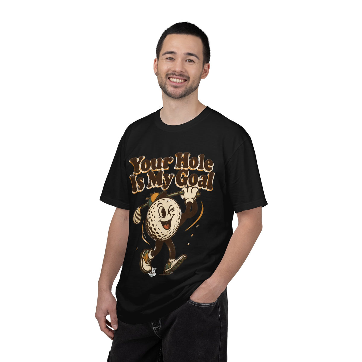 Golf Tee 'Your Hole Is My Goal' — Retro Golf Ball Graphic Shirt