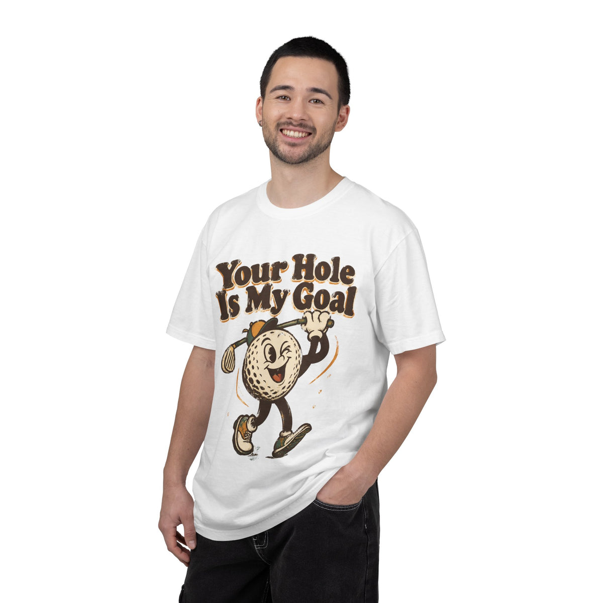 Golf Tee 'Your Hole Is My Goal' — Retro Golf Ball Graphic Shirt