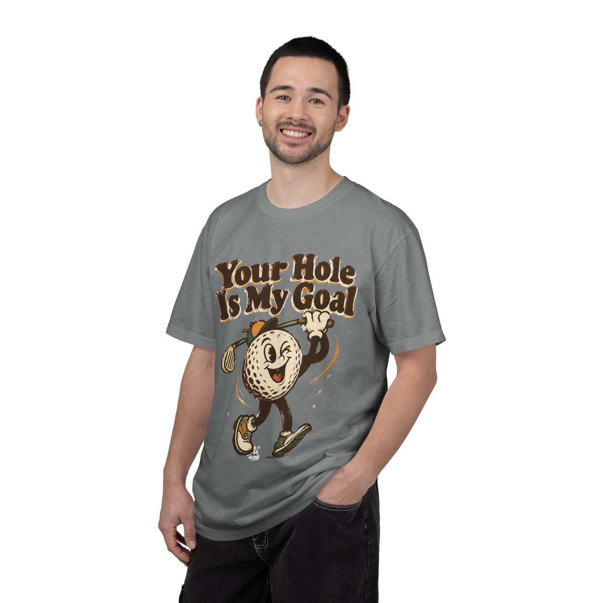 Golf Tee 'Your Hole Is My Goal' — Retro Golf Ball Graphic Shirt