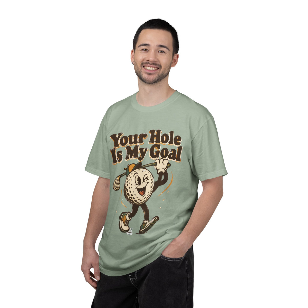Golf Tee 'Your Hole Is My Goal' — Retro Golf Ball Graphic Shirt