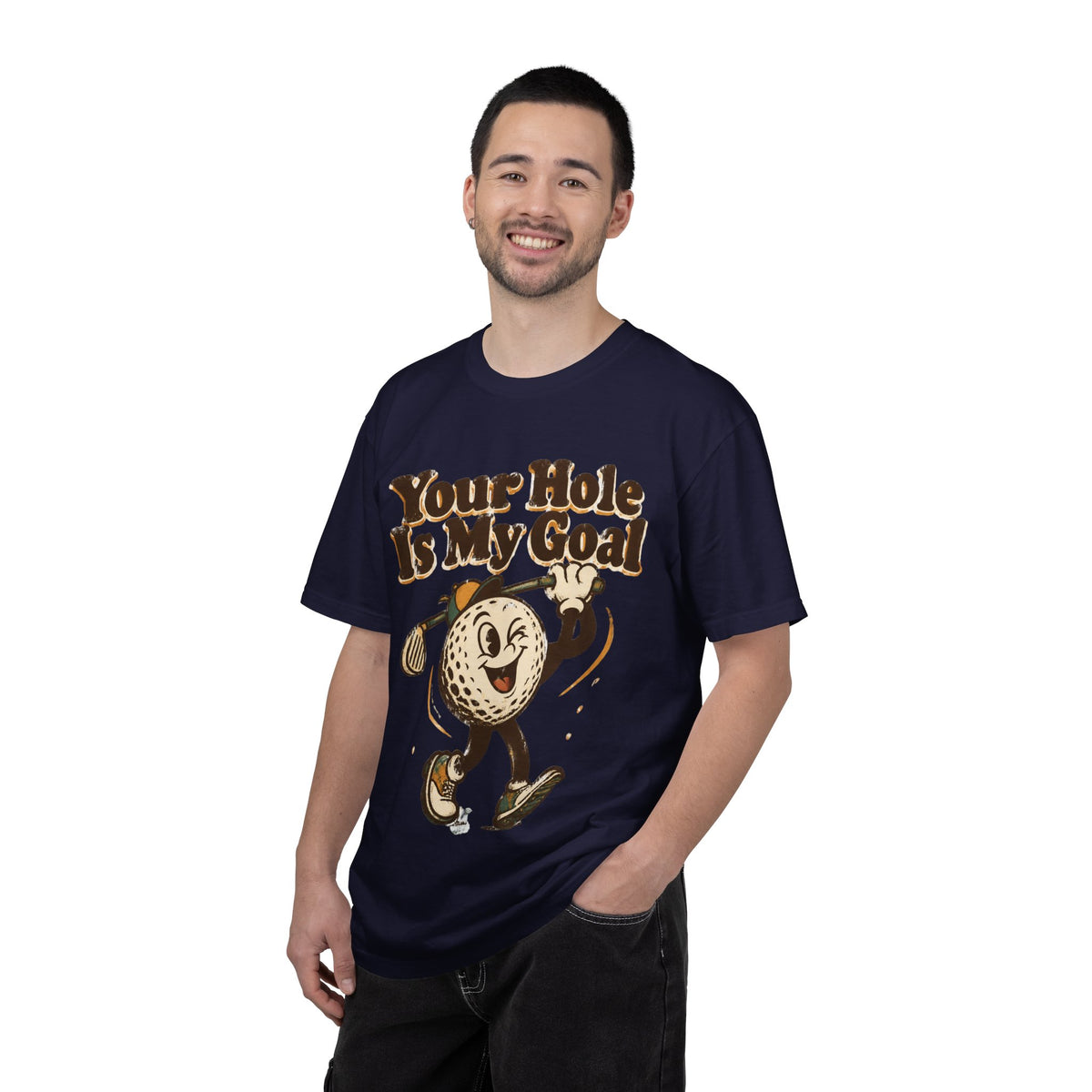 Golf Tee 'Your Hole Is My Goal' — Retro Golf Ball Graphic Shirt