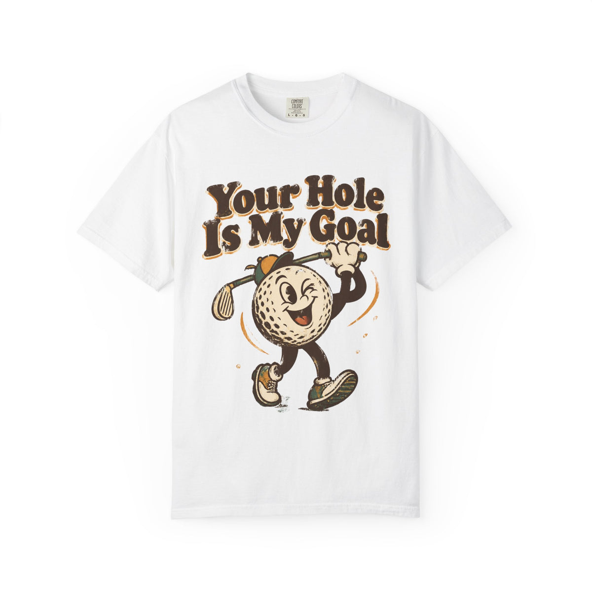 Golf Tee 'Your Hole Is My Goal' — Retro Golf Ball Graphic Shirt