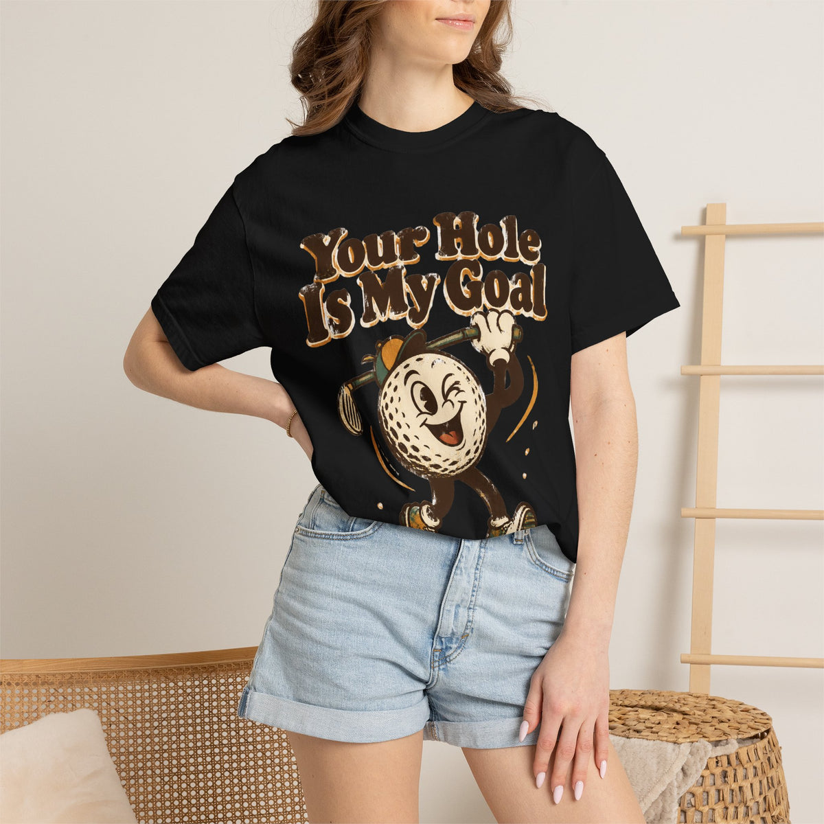 Golf Tee 'Your Hole Is My Goal' — Retro Golf Ball Graphic Shirt