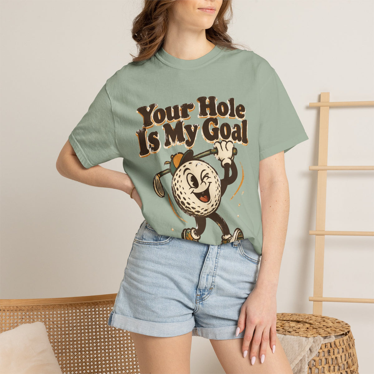 Golf Tee 'Your Hole Is My Goal' — Retro Golf Ball Graphic Shirt