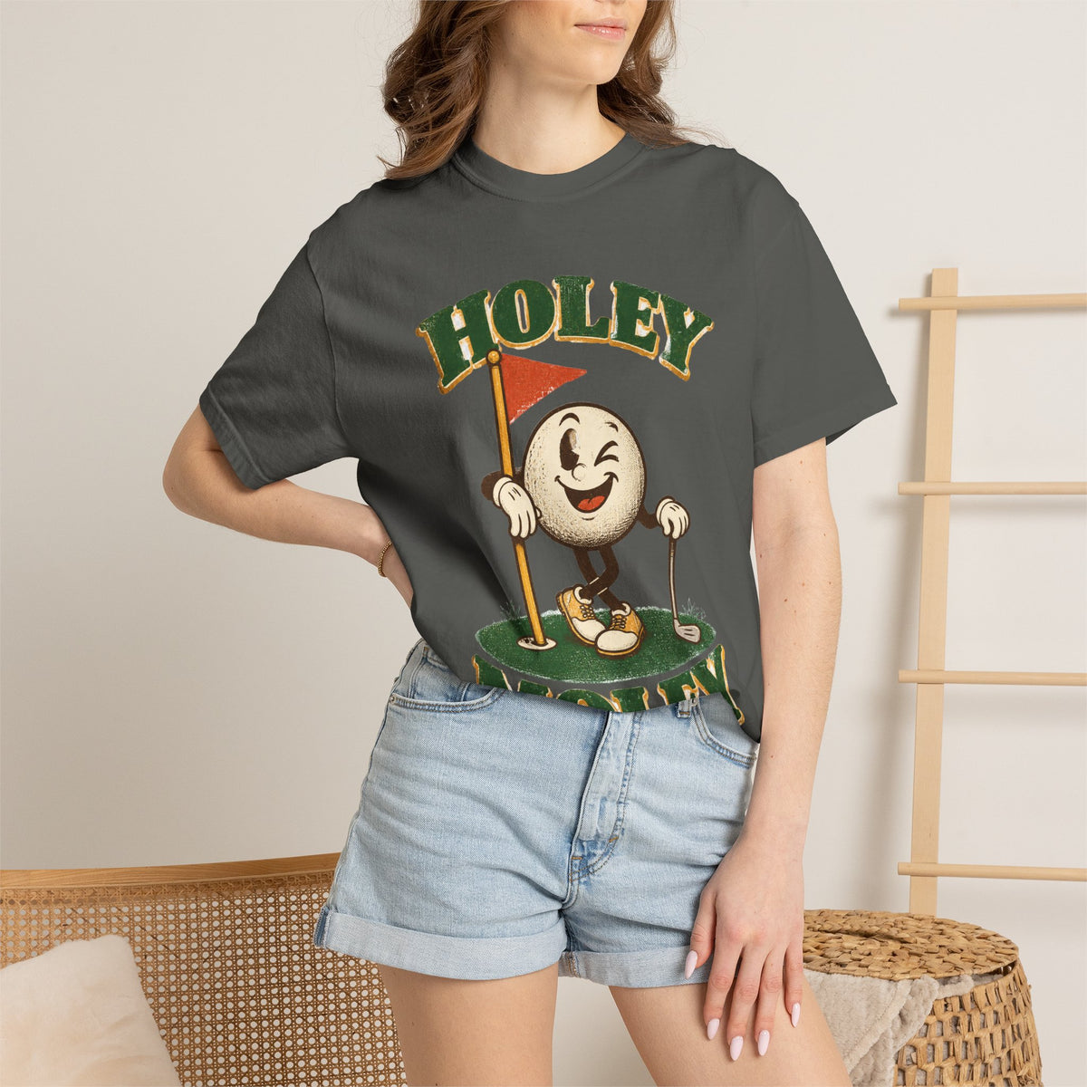 Holey Moley Golf T-Shirt — Vintage Cartoon Golf Ball Tee