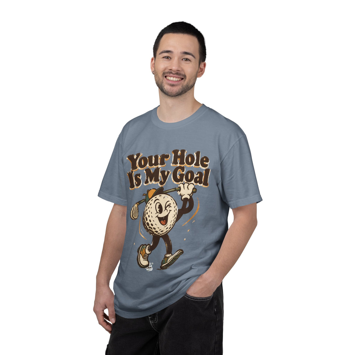 Golf Tee 'Your Hole Is My Goal' — Retro Golf Ball Graphic Shirt