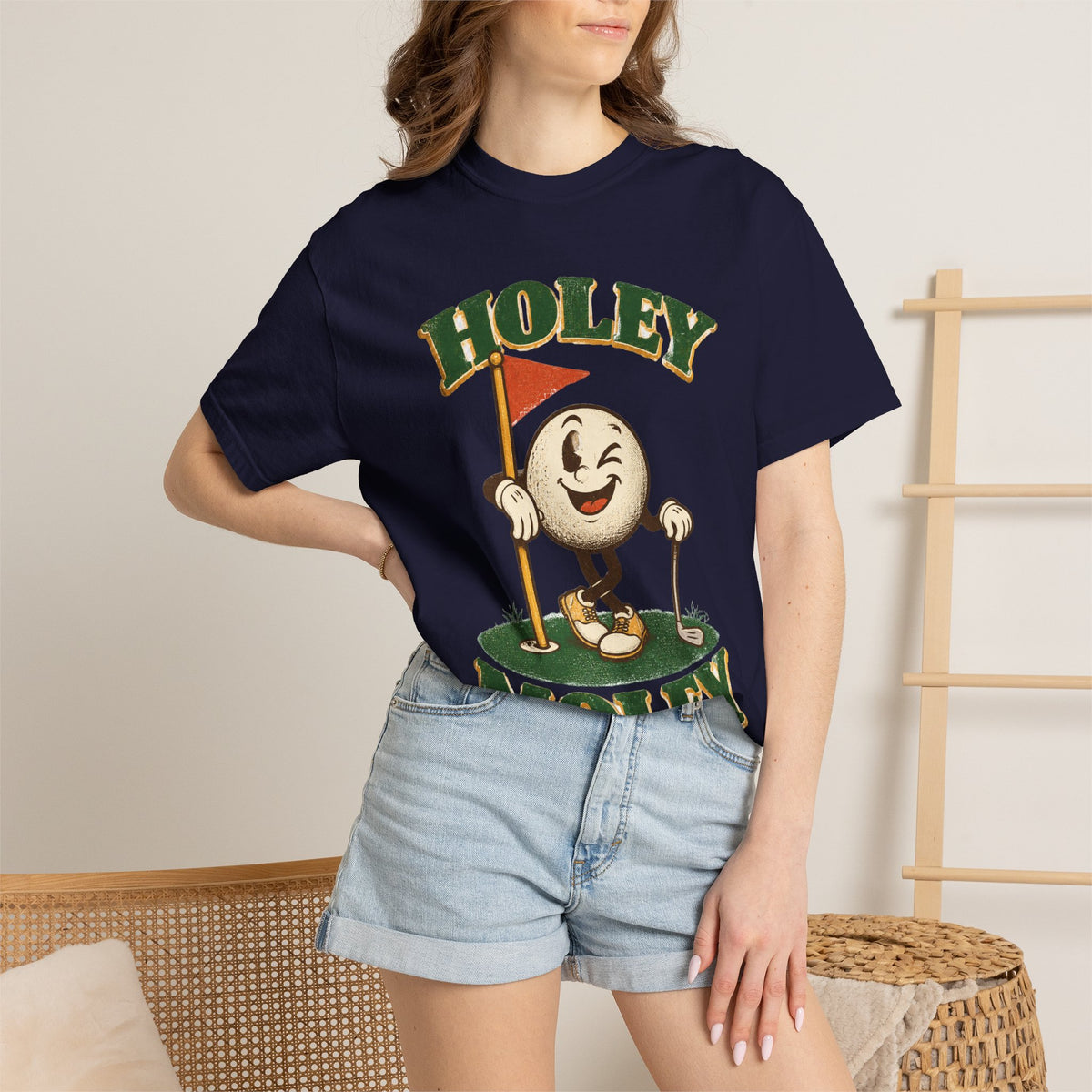 Holey Moley Golf T-Shirt — Vintage Cartoon Golf Ball Tee