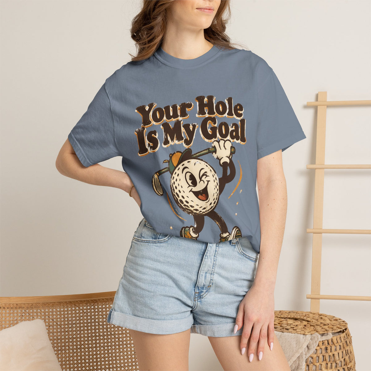 Golf Tee 'Your Hole Is My Goal' — Retro Golf Ball Graphic Shirt