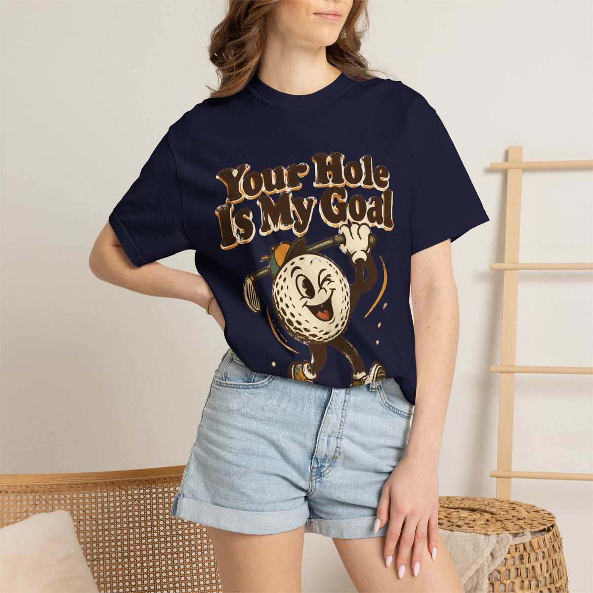 Golf Tee 'Your Hole Is My Goal' — Retro Golf Ball Graphic Shirt