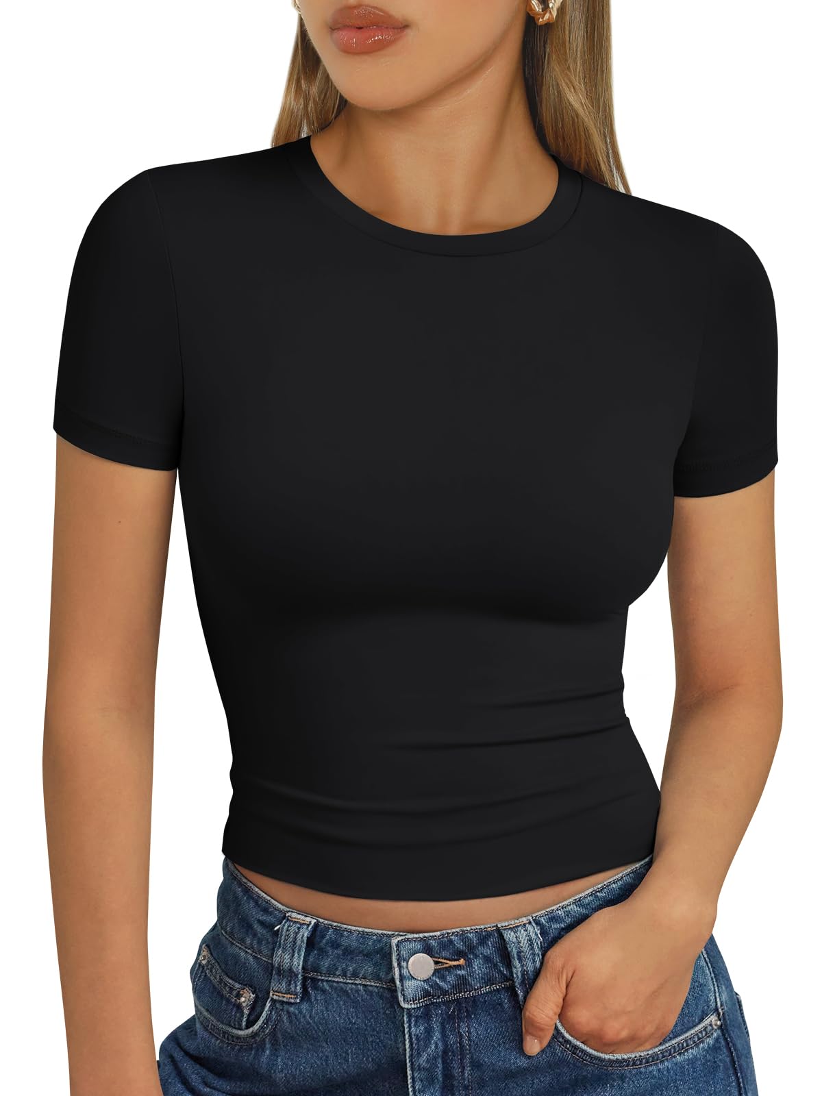 Trendy Queen Womens Short Sleeve T Shirt Buttery Soft Summer Tops Basic Tees