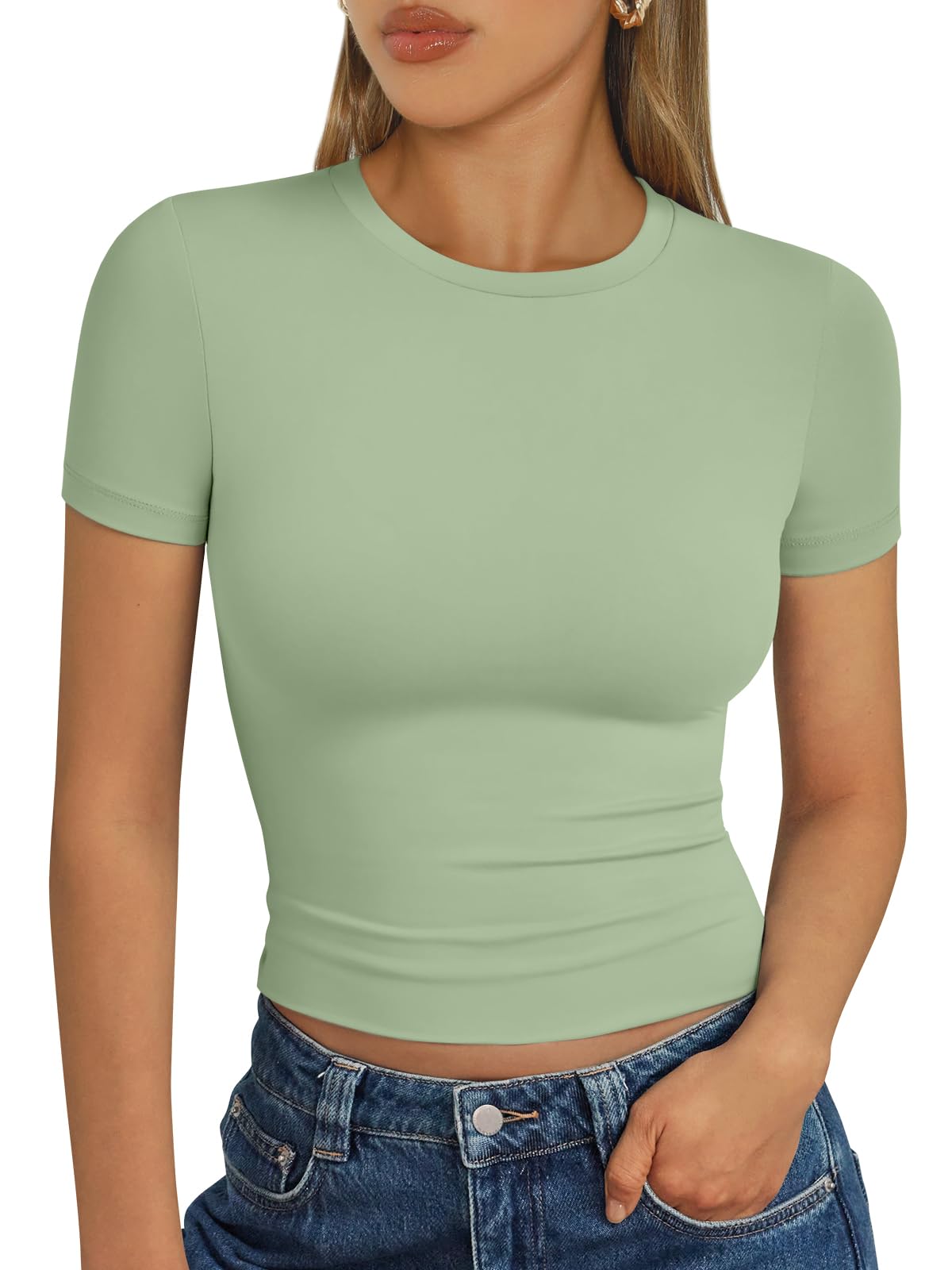 Trendy Queen Womens Short Sleeve T Shirt Buttery Soft Summer Tops Basic Tees