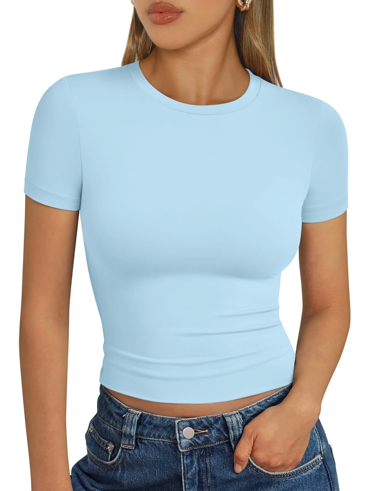 Trendy Queen Womens Short Sleeve T Shirt Buttery Soft Summer Tops Basic Tees