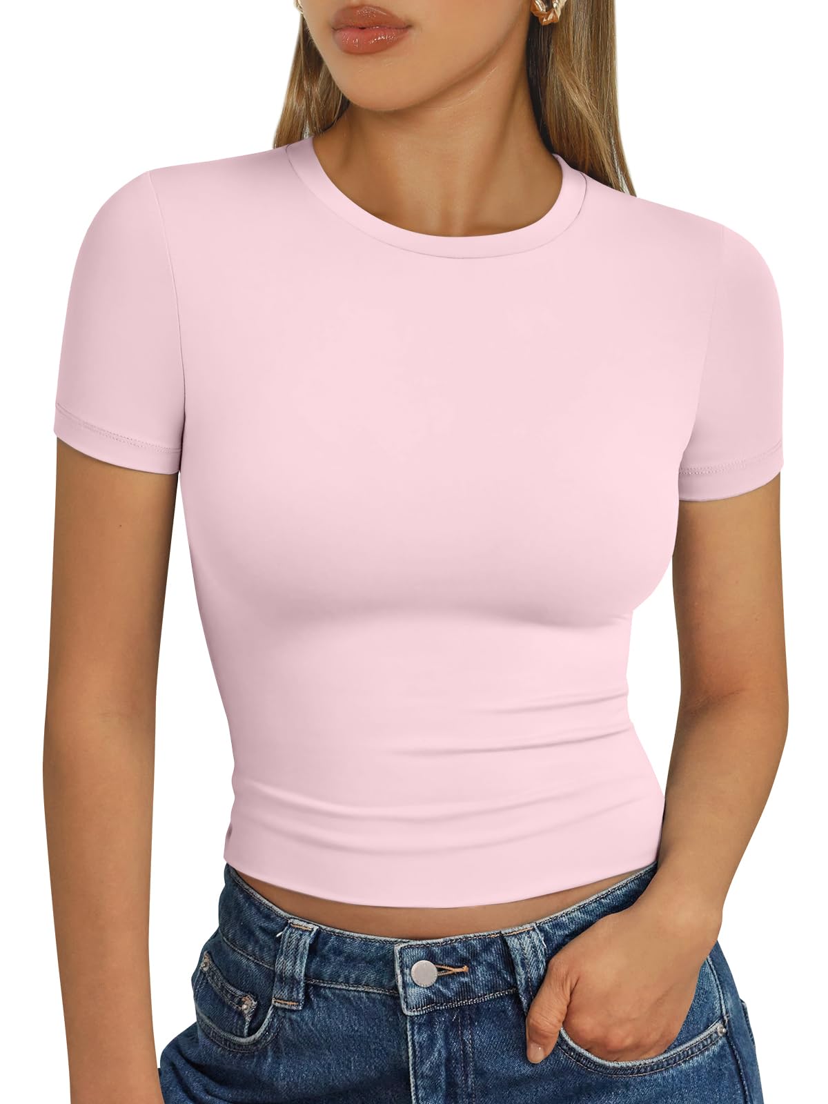 Trendy Queen Womens Short Sleeve T Shirt Buttery Soft Summer Tops Basic Tees