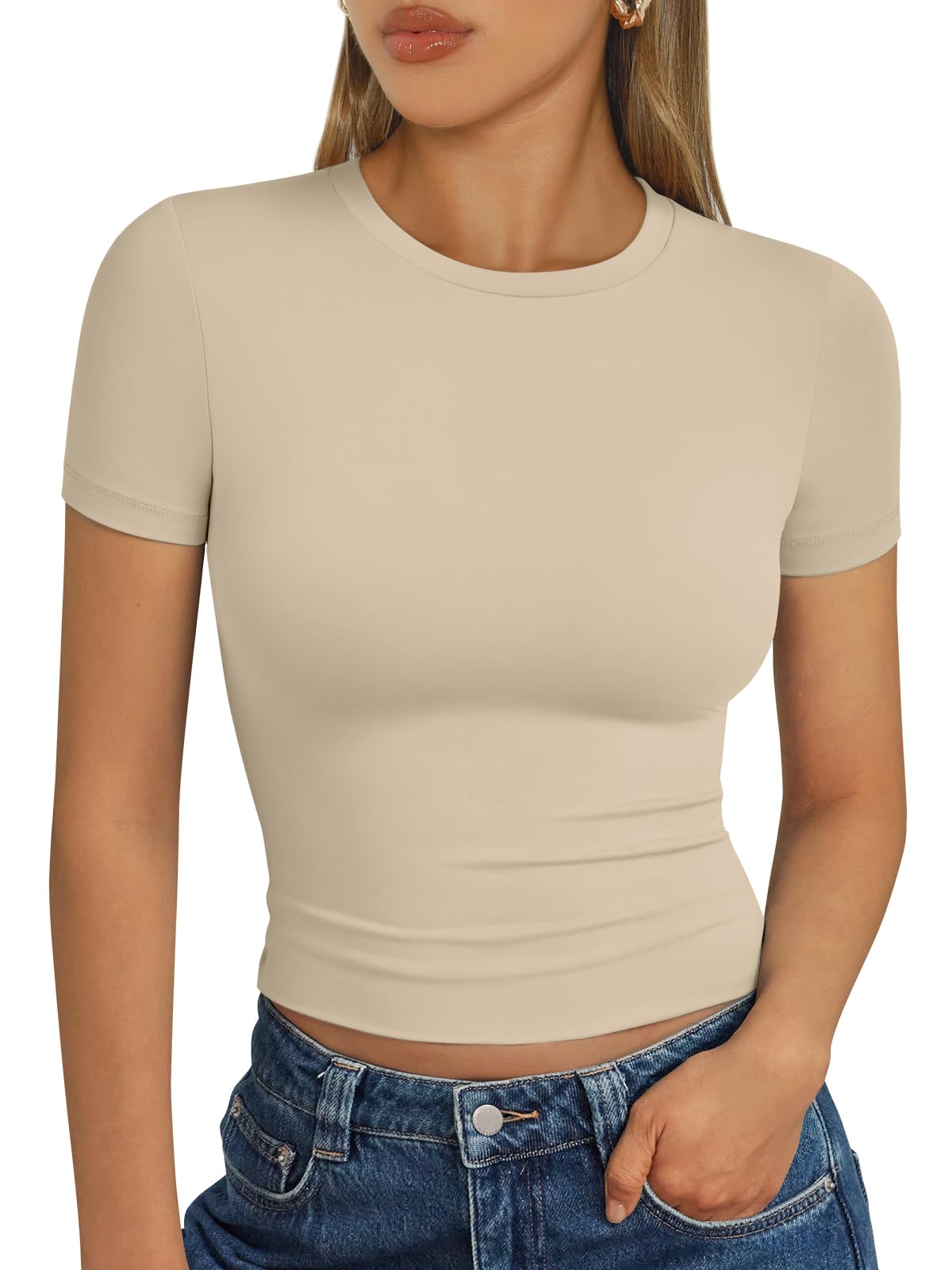 Trendy Queen Womens Short Sleeve T Shirt Buttery Soft Summer Tops Basic Tees