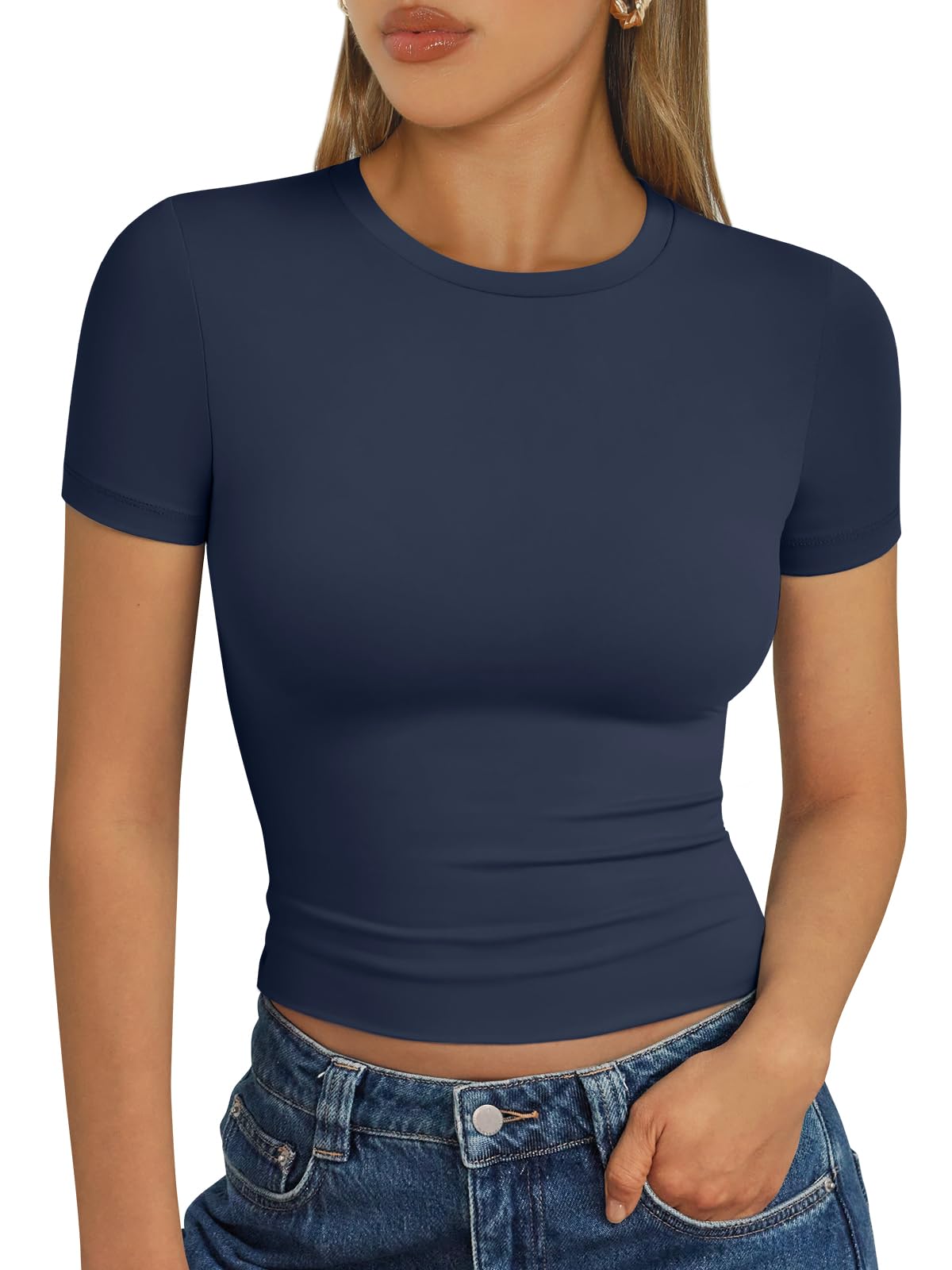 Trendy Queen Womens Short Sleeve T Shirt Buttery Soft Summer Tops Basic Tees