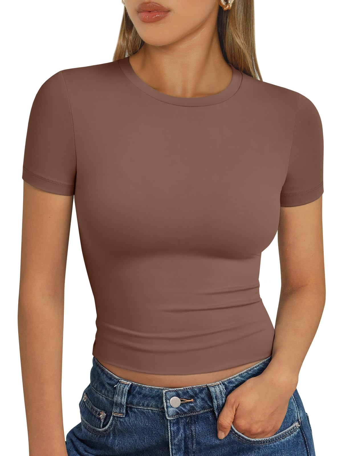 Trendy Queen Womens Short Sleeve T Shirt Buttery Soft Summer Tops Basic Tees