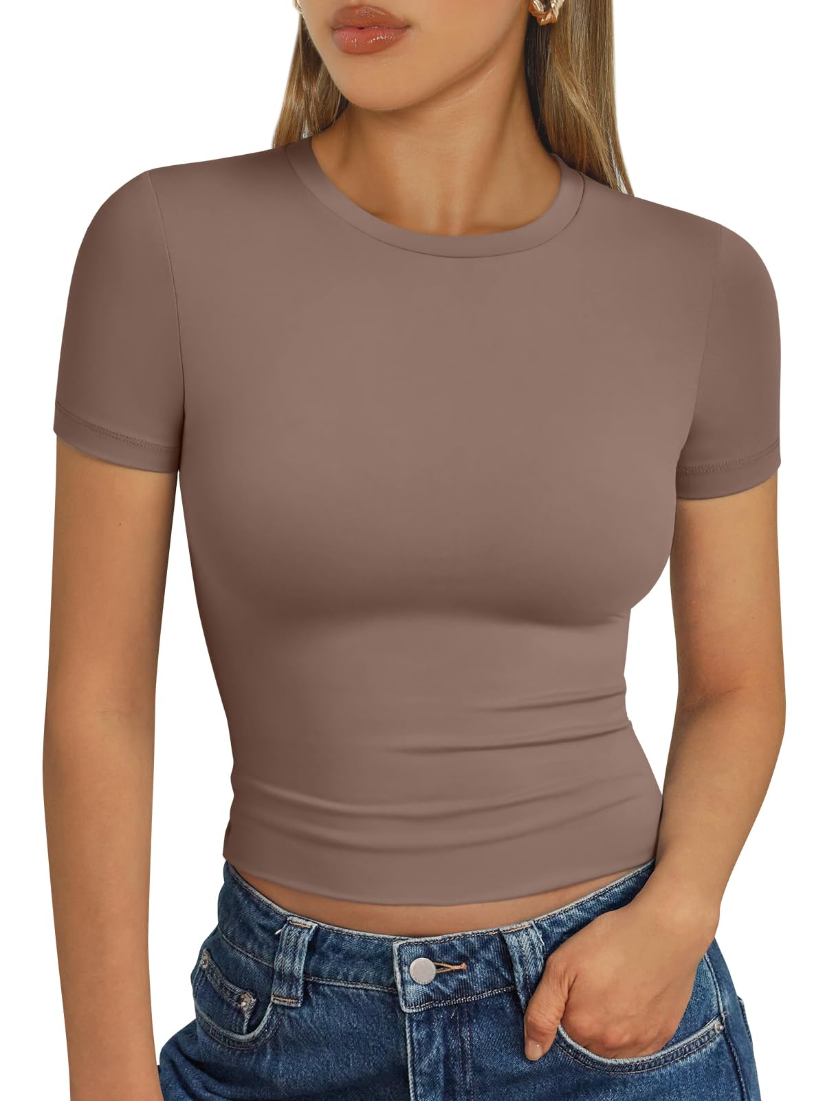 Trendy Queen Womens Short Sleeve T Shirt Buttery Soft Summer Tops Basic Tees