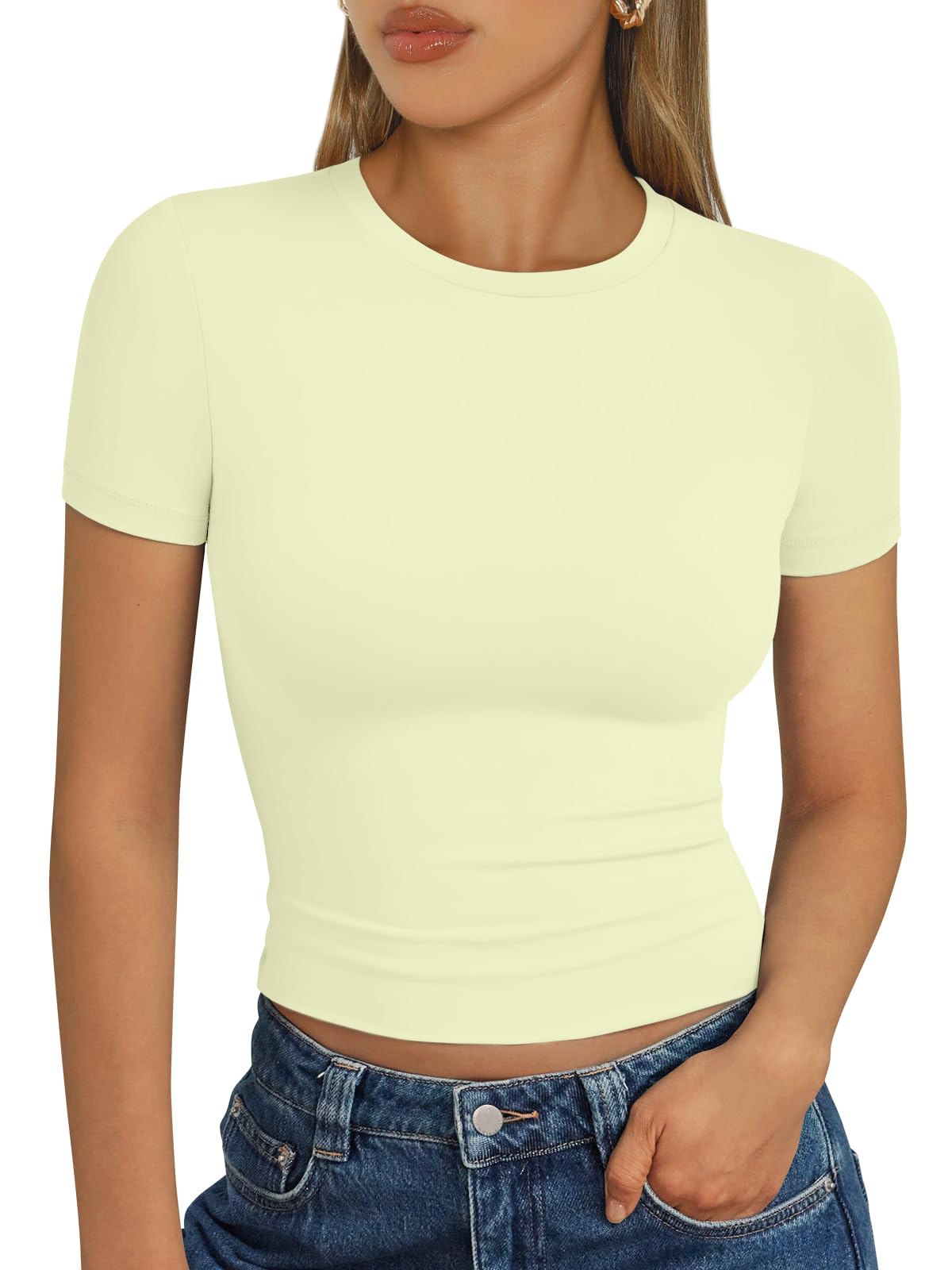 Trendy Queen Womens Short Sleeve T Shirt Buttery Soft Summer Tops Basic Tees