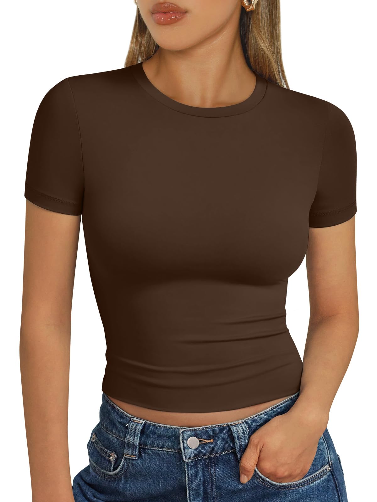 Trendy Queen Womens Short Sleeve T Shirt Buttery Soft Summer Tops Basic Tees
