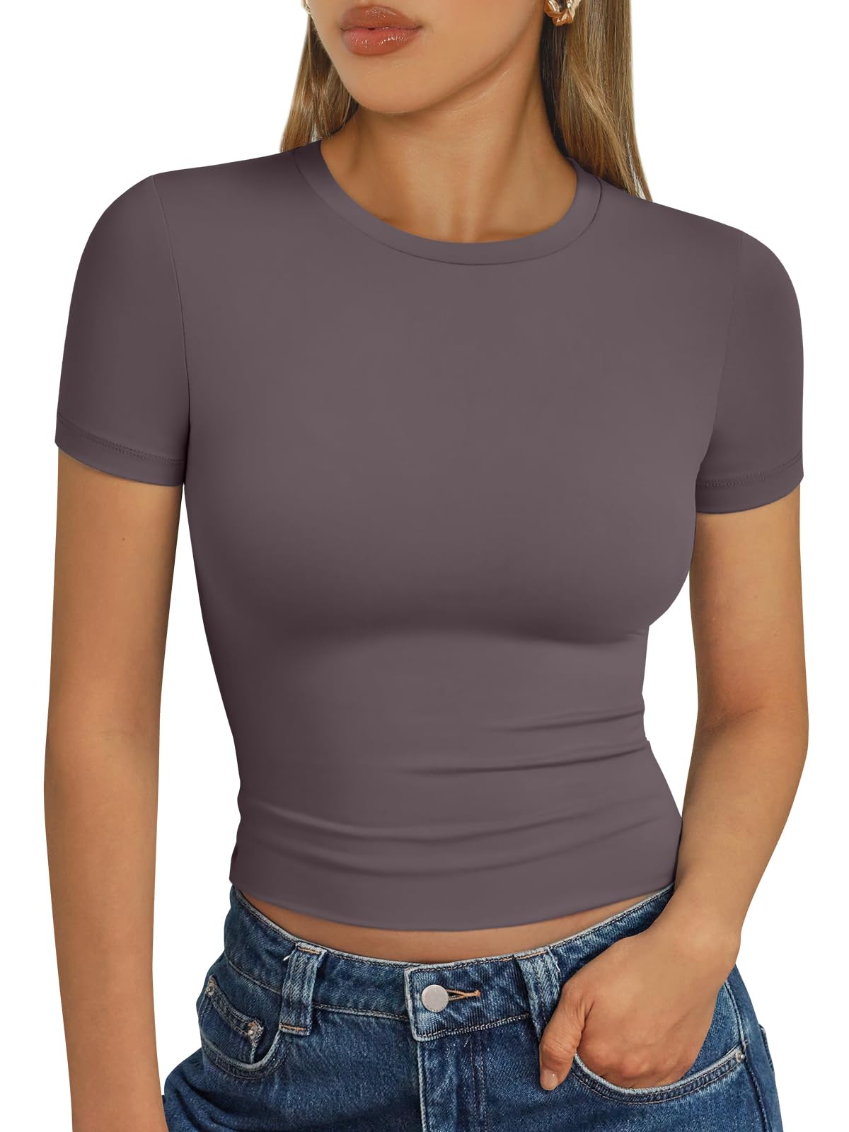Trendy Queen Womens Short Sleeve T Shirt Buttery Soft Summer Tops Basic Tees