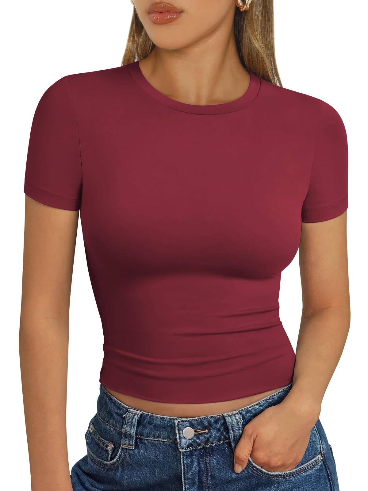 Trendy Queen Womens Short Sleeve T Shirt Buttery Soft Summer Tops Basic Tees