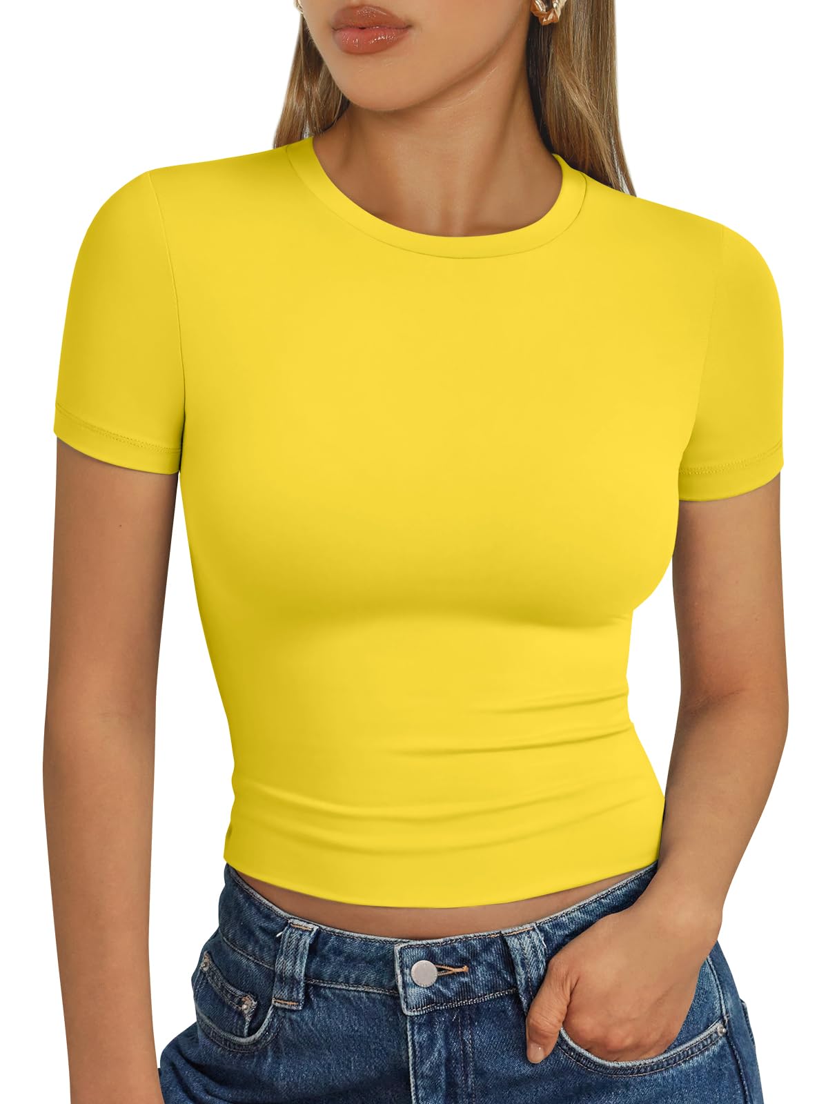 Trendy Queen Womens Short Sleeve T Shirt Buttery Soft Summer Tops Basic Tees