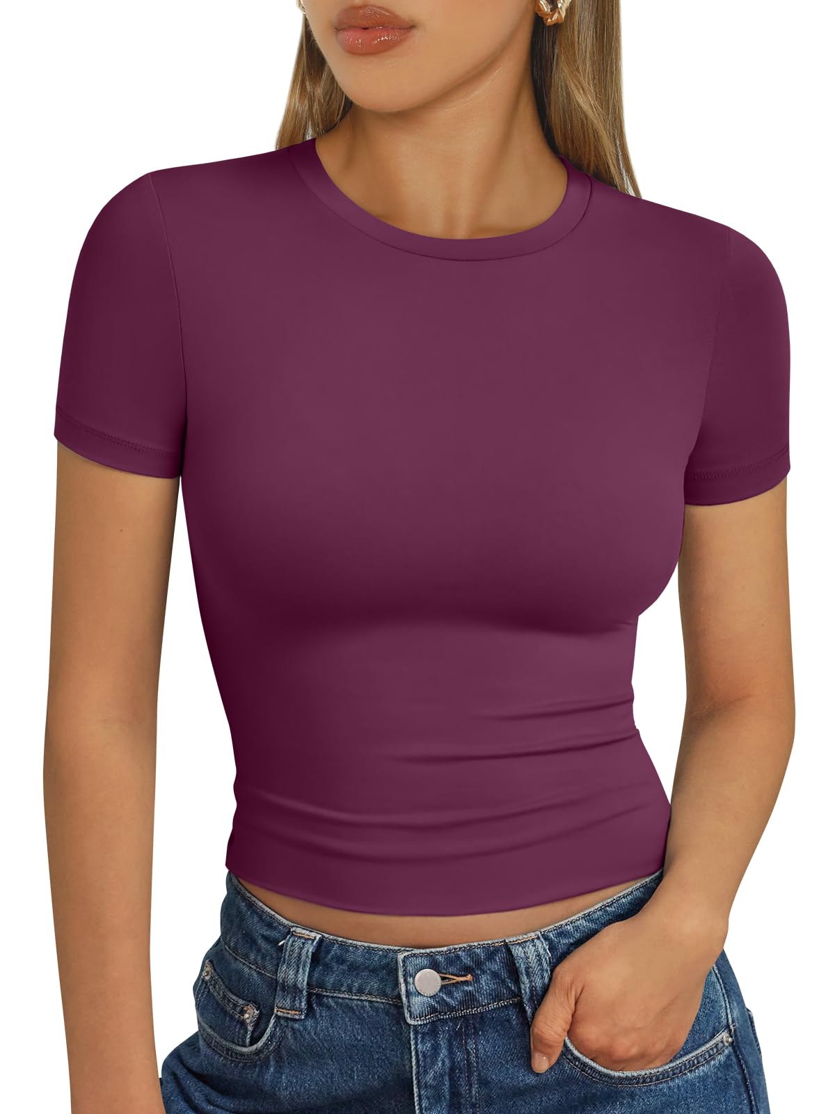 Trendy Queen Womens Short Sleeve T Shirt Buttery Soft Summer Tops Basic Tees