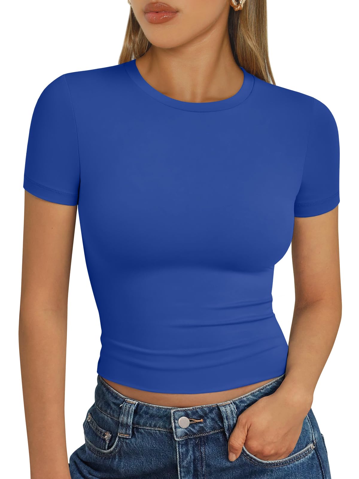 Trendy Queen Womens Short Sleeve T Shirt Buttery Soft Summer Tops Basic Tees