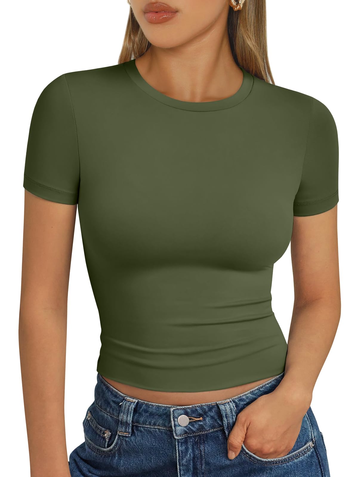 Trendy Queen Womens Short Sleeve T Shirt Buttery Soft Summer Tops Basic Tees