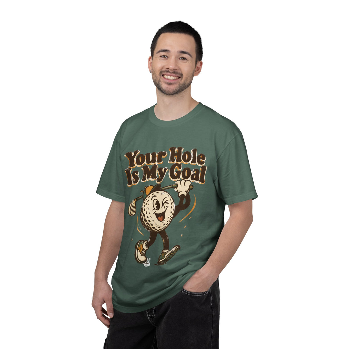 Golf Tee 'Your Hole Is My Goal' — Retro Golf Ball Graphic Shirt