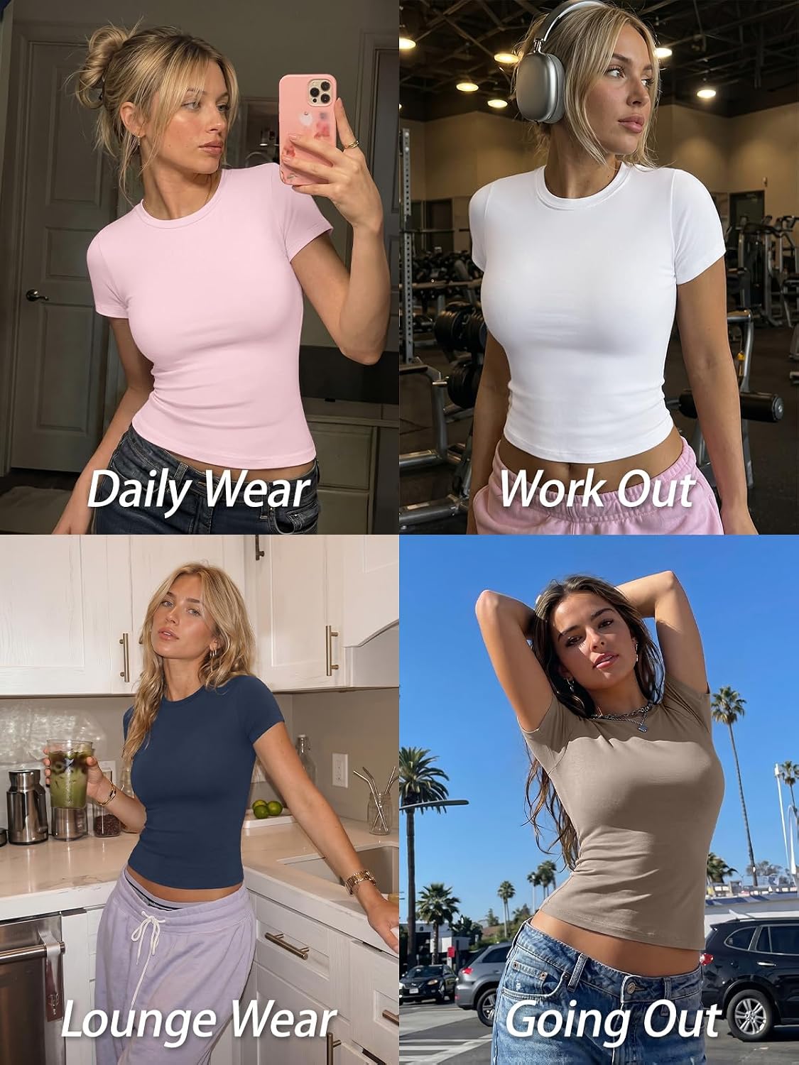 Trendy Queen Womens Short Sleeve T Shirt Buttery Soft Summer Tops Basic Tees