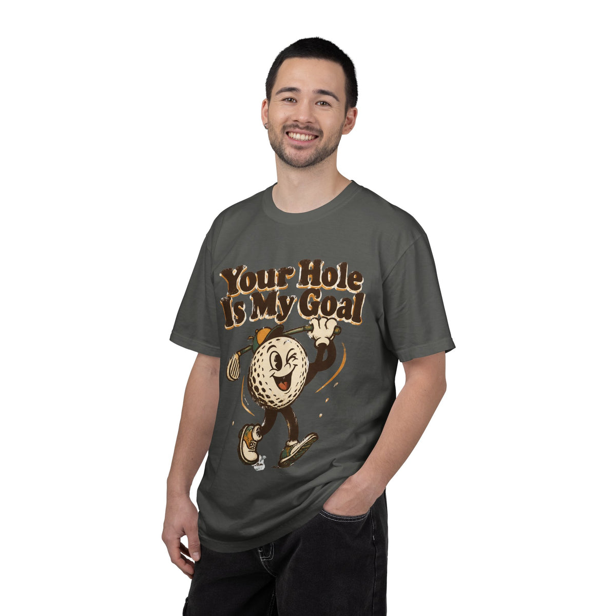 Golf Tee 'Your Hole Is My Goal' — Retro Golf Ball Graphic Shirt